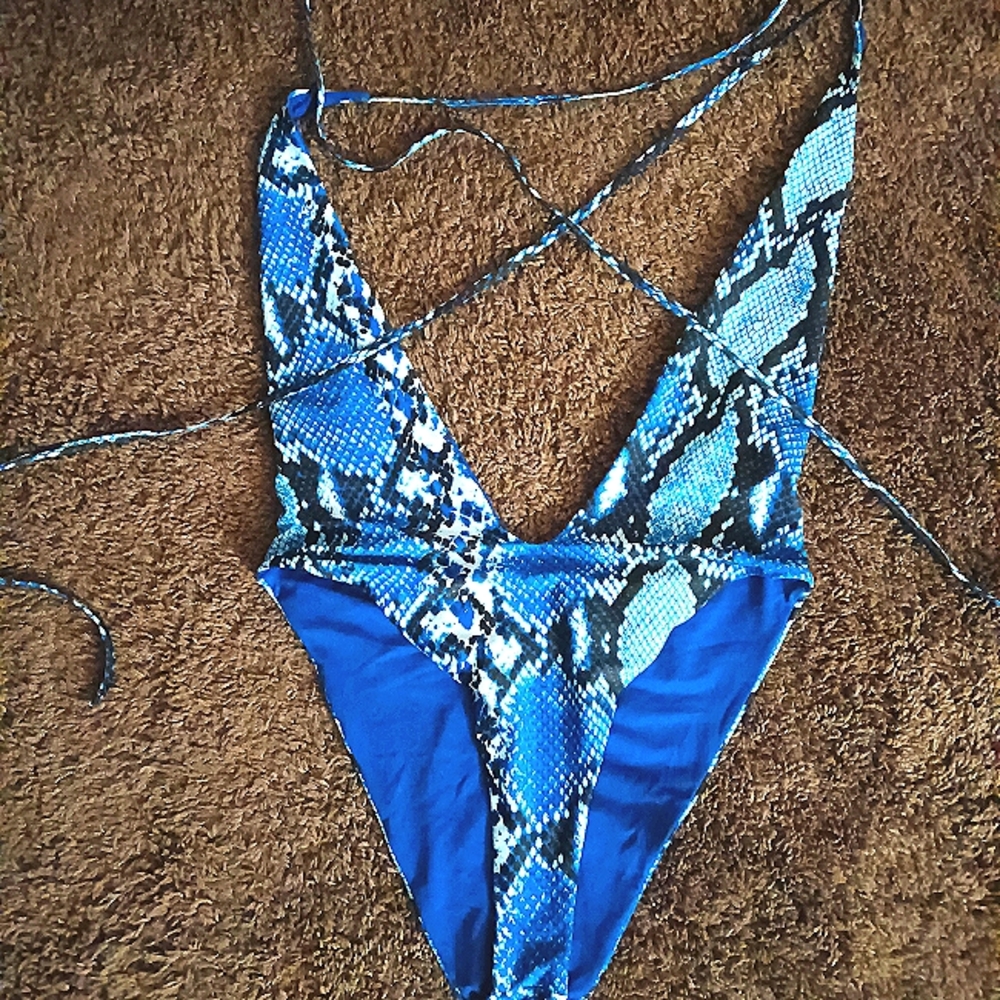 Brand New Blue snakeskin design Swimsuit